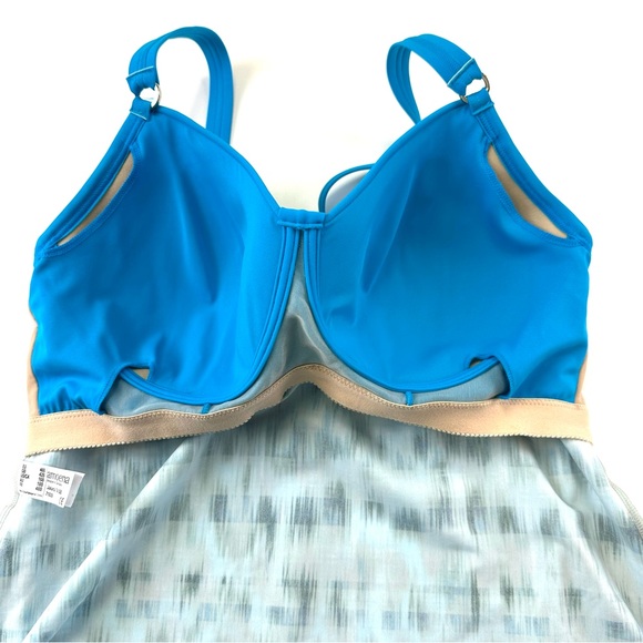 Amoeba Mastectomy Jakarta tankini swimsuit NEW Womens size 16 blue green Beach - Picture 10 of 12